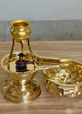Abhishek Collection (Bundle) - 4Inch Abhishek Stand, Som Sutra, 2.1 inches Copper Shivalinga, Urali Bowl 8'inch.