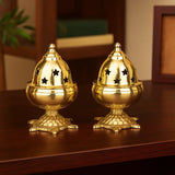 Pure Brass Tortoise Covering Diya, 4 inches by printology, Set of 2