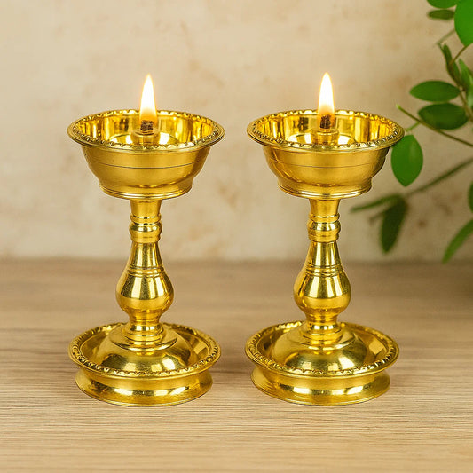 Brass Heavy Udupi Nanda Diya (no-2, Set of 2)