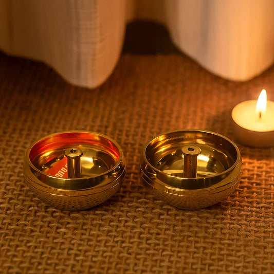 Pure Brass Kuber Pyali Diya, 1.25 Inches, 140 gm