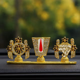 Shanku Chakra Namah Stone Work Showpiece for Car Dashboard| Pooja|Puja