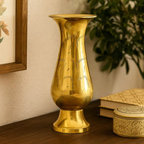 Brass Decorative Flower Vase for Living Room | Made of Brass 6 inch Long Vase | Hand Carved Bidri Work Flower vase Brass | Ideal Diwali Gifts for Family and Friends