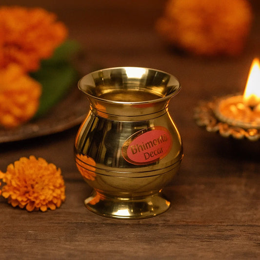 Bhimonee Decor Valap Chambu Pooja Kalash for Pooja Room Decor, 3 inches, 120gm