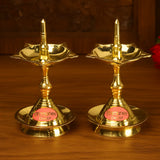 Pure Brass Udupi Deep, Deepak, Diya for Pooja Purposes, 5.5 Inches, 500 gm