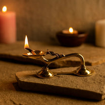 Pure Brass Spoon Aarti, Deep, Deepak, Diya for Pooja Purposes, 2 Inches, 240gm