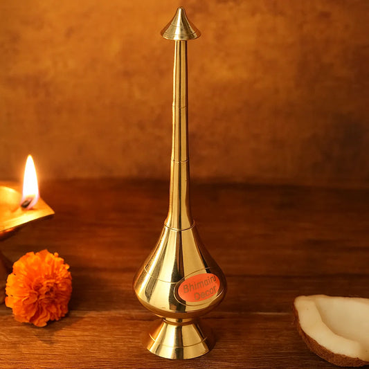 Brass Paneer Chambu for Pooja Room Decor, 130 gm, 9 inches