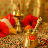 Brass Panchpatra with Achamani for Pooja, 2 inches, 100gm