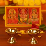 Pure Brass Paan Deep, Deepak, Diya for Pooja Purposes, 2.1 Inches, 180 gm