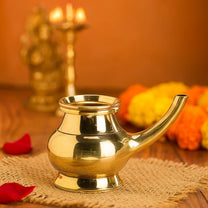 Brass Kindi | Lota | Lutiya | Pooja Kalash for Pooja Room Decor, 4 inches, 450gm