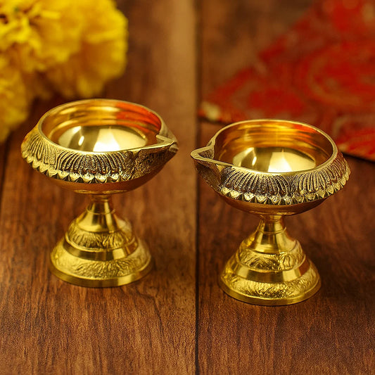 Pure Brass Kuber Deep, Deepak, Diya for Pooja Purposes, 2.6 Inches, 230 gm