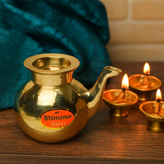 Brass Gokarna Kindi | Lota | Lutiya | Pooja Kalash for Pooja Room Decor, 3 inches, 220gm