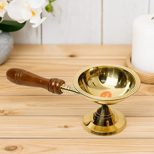 Bhimonee Decor Pure Brass Dhoop Aarti, Deep, Deepak, Diya for Pooja Purposes, 3.8 Inches, 230gm