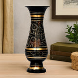 Pure Brass Double Colour Bidri Work Flower Vase 8"