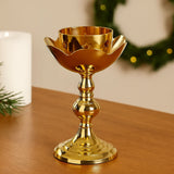 Brass Candle Stand Holder for Pooja Room Decor, Home Decoration All Purpose, 8 inches, 340gm
