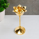 Brass Candle Stand Holder for Pooja Room Decor, Home Decoration All Purpose, 8 inches, 250gm