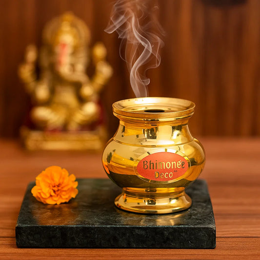 Brass Lotus Design Agarbatti/Dhoop Holder, Home Décor, Gift & Pooja, 150 gm, 2.4 inches, Brass, 1 Piece