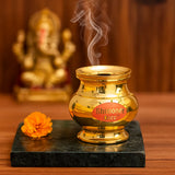 Brass Lotus Design Agarbatti/Dhoop Holder, Home Décor, Gift & Pooja, 150 gm, 2.4 inches, Brass, 1 Piece