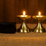 Pure Brass Neeranjan Electric Gold Bulb Lights Diya | Deep | Deepak for Pooja | Puja | Mandir | Diwali Festival Decoration | Pair
