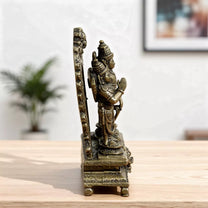 Pure Copper Handmade Lord Ram Darbar Murti | Rama Sita Lakshman Hanuman Statue | Ram Parivar Murti for Home Temple | Size 2.65 Inch Approx