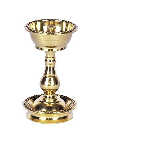 Pure Brass Heavy Udupi Nanda Diya (no-1) 4.3 inches, Set of 2