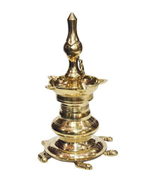 Pure Brass Vastu Table Diya on Tortoise, 9.5 inches