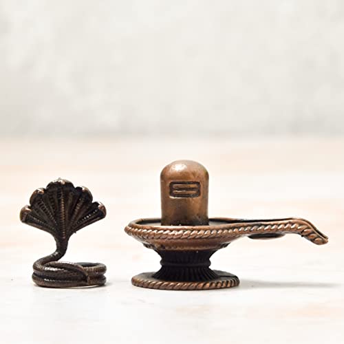1.6 inches, Copper Handmade Shivalinga , 70 Grams , Patina Antique Finish , Pack of 1 Piece