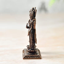 Copper Handmade Vishnu Lakshmi Idol India
