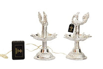 White Metal Electric Bulb Lights Diya 5.25 inches
