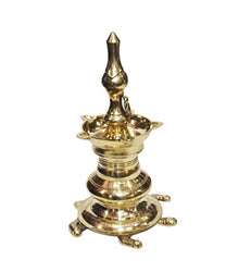 Pure Brass Vastu Table Diya on Tortoise, 9.5 inches