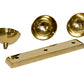 Pure Brass 3 Line/Sal Diya, 1.75 inches, Brass Colour, Pack of 1 Pc