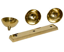 Pure Brass 3 Line/Sal Diya, 1.75 inches, Brass Colour, Pack of 1 Pc