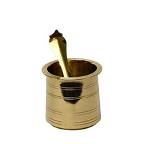 Brass Panchpatra with Achamani Bhimonee Decor