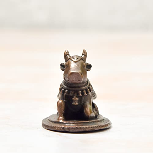 Copper Handmade Nandi Idol 1.25 inches India