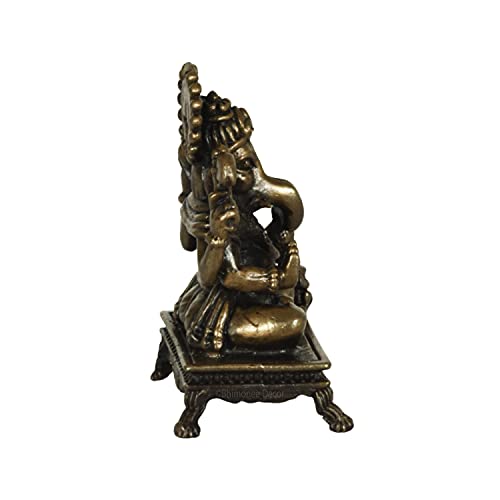 Copper Handmade Small Ganesha Sitting Idol 