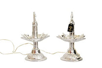 White Metal Electric Bulb Lights Diya 