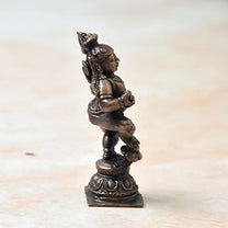 Copper Butter Navaneetha Krishna Idol, 2.5 inches, 60 Grams, Patina Antique Finish