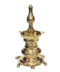 Pure Brass Vastu Table Diya on Tortoise, 9.5 inches