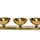Pure Brass 3 Line/Sal Diya, 1.75 inches, Brass Colour, Pack of 1 Pc