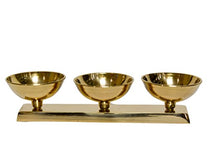 Pure Brass 3 Line/Sal Diya, 1.75 inches, Brass Colour, Pack of 1 Pc