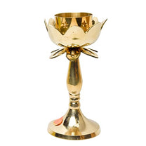 Brass Candle Stand Holder for Pooja Room Decor, Home Decoration All Purpose, 8 inches, 360gm