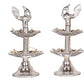 White Metal 7 inches Silver Colour 2 Step Electric Bulb Lights Diya | Deep | Deepak for Pooja | Puja | Mandir | Diwali Festival Decoration | Pair