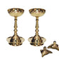 Pure Brass Plain Nanda Bowl Long Table Diya, 5.5 inches, Pack of 2 pcs (with Lavanga - 2pc)