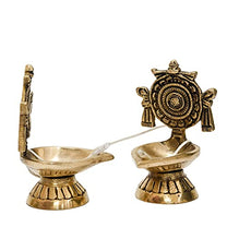 Pure Brass Shanku Chakra Electric Bulb Lights Diya Side View