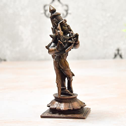 Copper Krishna Idol, 4.5 inches, 300 Grams, Pack of 1 Piece