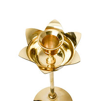 Brass Candle Stand Holder for Pooja Room Decor, Home Decoration All Purpose, 8 inches, 250gm