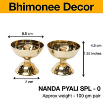 Pure Brass Nanda Pyali Deep, Deepak, Diya for Pooja Purposes, 1.85 Inches, 100 gm