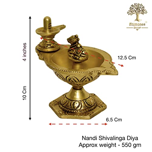 Brass Shivling & Nandi Table Diya Size