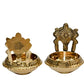 Buy Pure Brass Shanku Chakra Kuber 3 inches Diya Side View