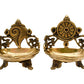 Pure Brass Shanku Chakra 5.5 inches Table Diya Front View