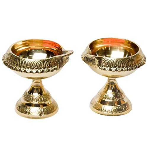 Pure Brass Kuber Deep, Deepak, Diya for Pooja Purposes, 2.6 Inches, 230 gm